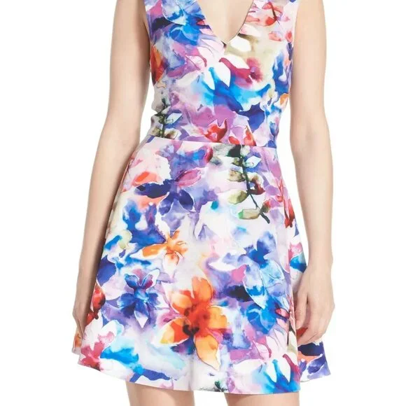 Felicity & Coco Dresses | Felicity & Coco - Bianca Back Cutout Fit & Flare Dress | Color: Pink/Purple | Size: S | Livviegoble's Closet